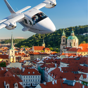 Vyhlídkový let nad centrem Prahy