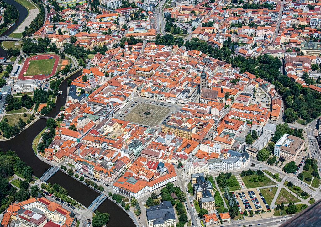 Z výšky si prohlédneme centrum Českých Budějovic